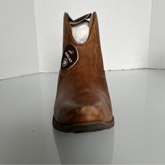 Ariat Brown Western Ankle Booties with Pointed Toe - Picture 8 of 14